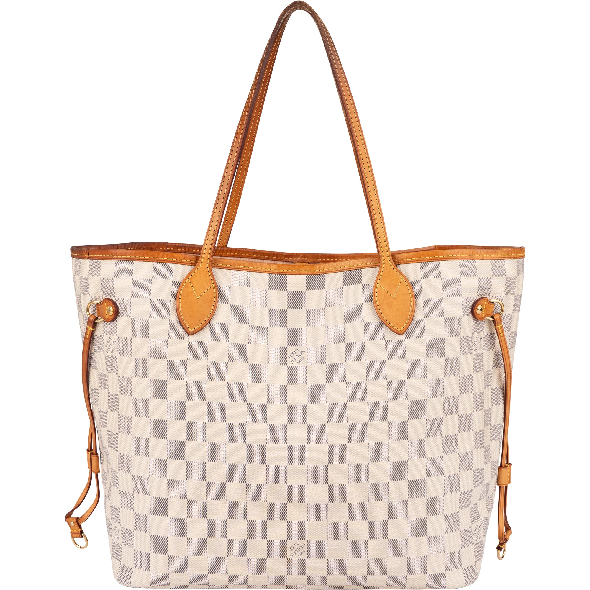 Louis Vuitton Monogram Damier Azur Canvas Neverfull MM Shoulder Bag - vintageandkickz