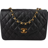 Chanel Quilted Lambskin 24K Gold Single Flap Crossbody Bag