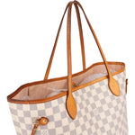 Louis Vuitton Monogram Damier Azur Canvas Neverfull MM Shoulder Bag - vintageandkickz