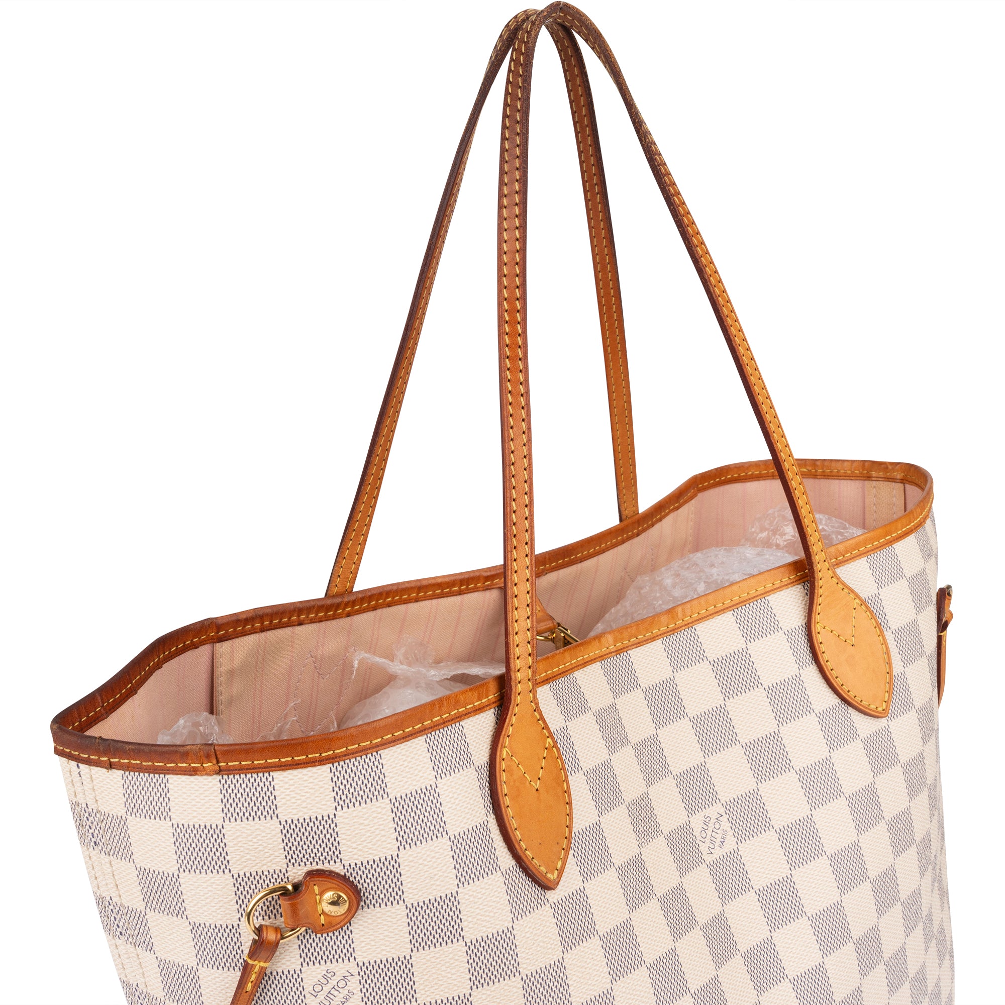 Louis Vuitton Monogram Damier Azur Canvas Neverfull MM Shoulder Bag - vintageandkickz