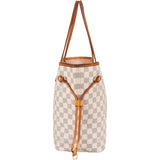 Louis Vuitton Monogram Damier Azur Canvas Neverfull MM Shoulder Bag - vintageandkickz