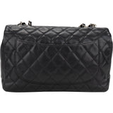 Chanel Quilted Caviar Leather Palladium Jumbo Single Flap Crossbody Bag
