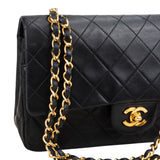 Chanel Quilted Lambskin 24K Gold Medium Double Flap Crossbody Bag