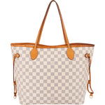Louis Vuitton Monogram Damier Azur Canvas Neverfull MM Shoulder Bag - vintageandkickz