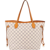 Louis Vuitton Monogram Damier Azur Canvas Neverfull MM Shoulder Bag - vintageandkickz