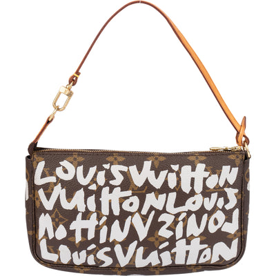Louis Vuitton Limited Graffiti Monogram Pochette Accessoire Handbag