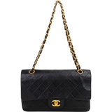 Chanel Quilted Lambskin 24K Gold Medium Double Flap Crossbody Bag