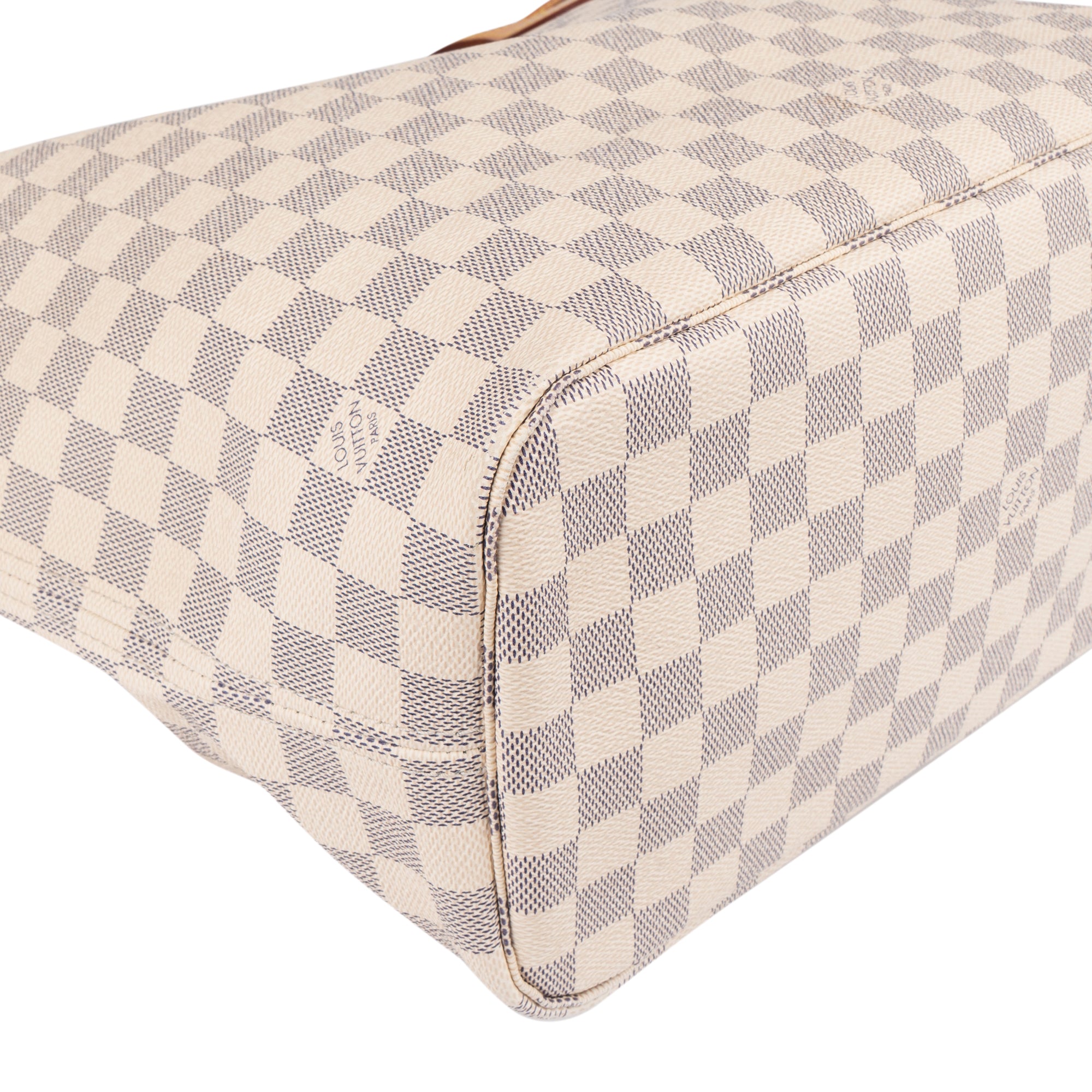 Louis Vuitton Monogram Damier Azur Canvas Neverfull MM Shoulder Bag - vintageandkickz