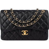 Chanel Quilted Caviar Leather Jumbo Double Flap Crossbody Bag
