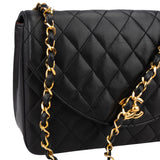 Chanel Quilted Lambskin 24K Gold Single Flap Crossbody Bag