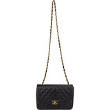 Chanel Quilted Lambskin 24K Gold Single Flap Crossbody Bag