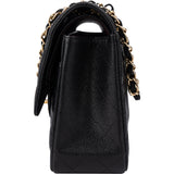 Chanel Quilted Caviar Leather Jumbo Double Flap Crossbody Bag