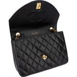 Chanel Quilted Lambskin 24K Gold Single Flap Crossbody Bag