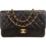 Chanel Quilted Lambskin 24K Gold Medium Double Flap Crossbody Bag
