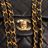 Chanel Quilted Lambskin 24K Gold Medium Double Flap Crossbody Bag