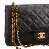 Chanel Quilted Lambskin 24K Gold Medium Double Flap Crossbody Bag
