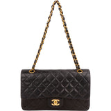 Chanel Quilted Lambskin 24K Gold Medium Double Flap Crossbody Bag
