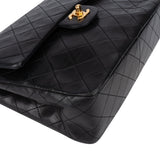Chanel Quilted Lambskin 24K Gold Double Flap Shoulder Bag Bag