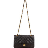 Chanel Quilted Lambskin 24K Gold Medium Double Flap Crossbody Bag