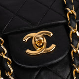 Chanel Quilted Lambskin 24K Gold Double Flap Shoulder Bag Bag