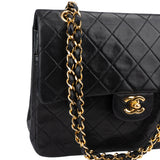 Chanel Quilted Lambskin 24K Gold Double Flap Shoulder Bag Bag