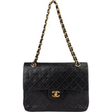 Chanel Quilted Lambskin 24K Gold Double Flap Shoulder Bag Bag