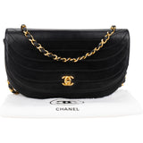 Chanel Quilted Lambskin 24K Gold Halfmoon Single Flap Shoulder Bag