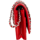 Chanel Quilted Patent Leather Wallet On Chain Crossbody Bag
