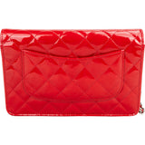 Chanel Quilted Patent Leather Wallet On Chain Crossbody Bag