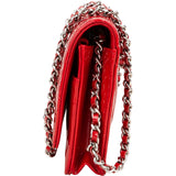 Chanel Quilted Patent Leather Wallet On Chain Crossbody Bag