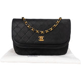 Chanel Quilted Lambskin 24K Gold Halfmoon Double Flap Crossbody Bag