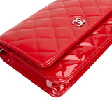 Chanel Quilted Patent Leather Wallet On Chain Crossbody Bag