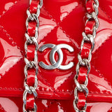 Chanel Quilted Patent Leather Wallet On Chain Crossbody Bag