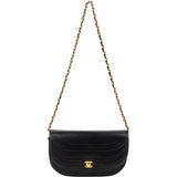 Chanel Quilted Lambskin 24K Gold Halfmoon Single Flap Shoulder Bag