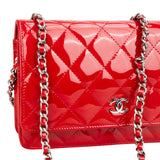 Chanel Quilted Patent Leather Wallet On Chain Crossbody Bag