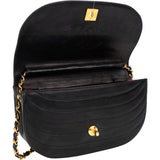 Chanel Quilted Lambskin 24K Gold Halfmoon Single Flap Shoulder Bag