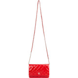 Chanel Quilted Patent Leather Wallet On Chain Crossbody Bag