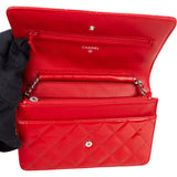 Chanel Quilted Patent Leather Wallet On Chain Crossbody Bag