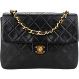Chanel Quilted Lambskin 24K Gold Single Flap Crossbody Bag