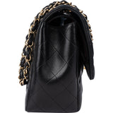 Chanel Quilted Lambskin 24K Gold Jumbo Double Flap Crossbody Bag