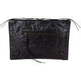 Balenciaga Balck Leather Classic Envelope Clutch