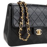 Chanel Quilted Lambskin 24K Gold Single Flap Crossbody Bag