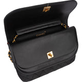 Chanel Quilted Lambskin 24K Gold Halfmoon Double Flap Crossbody Bag