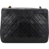 Chanel Quilted Lambskin 24K Gold Single Flap Crossbody Bag