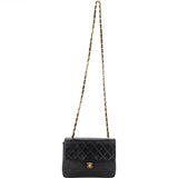 Chanel Quilted Lambskin 24K Gold Single Flap Crossbody Bag