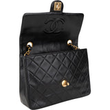 Chanel Quilted Lambskin 24K Gold Single Flap Crossbody Bag