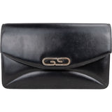 Gucci Black Leather GG Clutch Bag