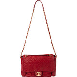 Chanel Quilted Iridescent Calfskin Single Flap Shoulder Bag