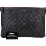 Chanel Quilted Lambskin CC Clutch