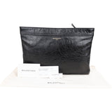 Balenciaga Black Leather Motorcross Clutch